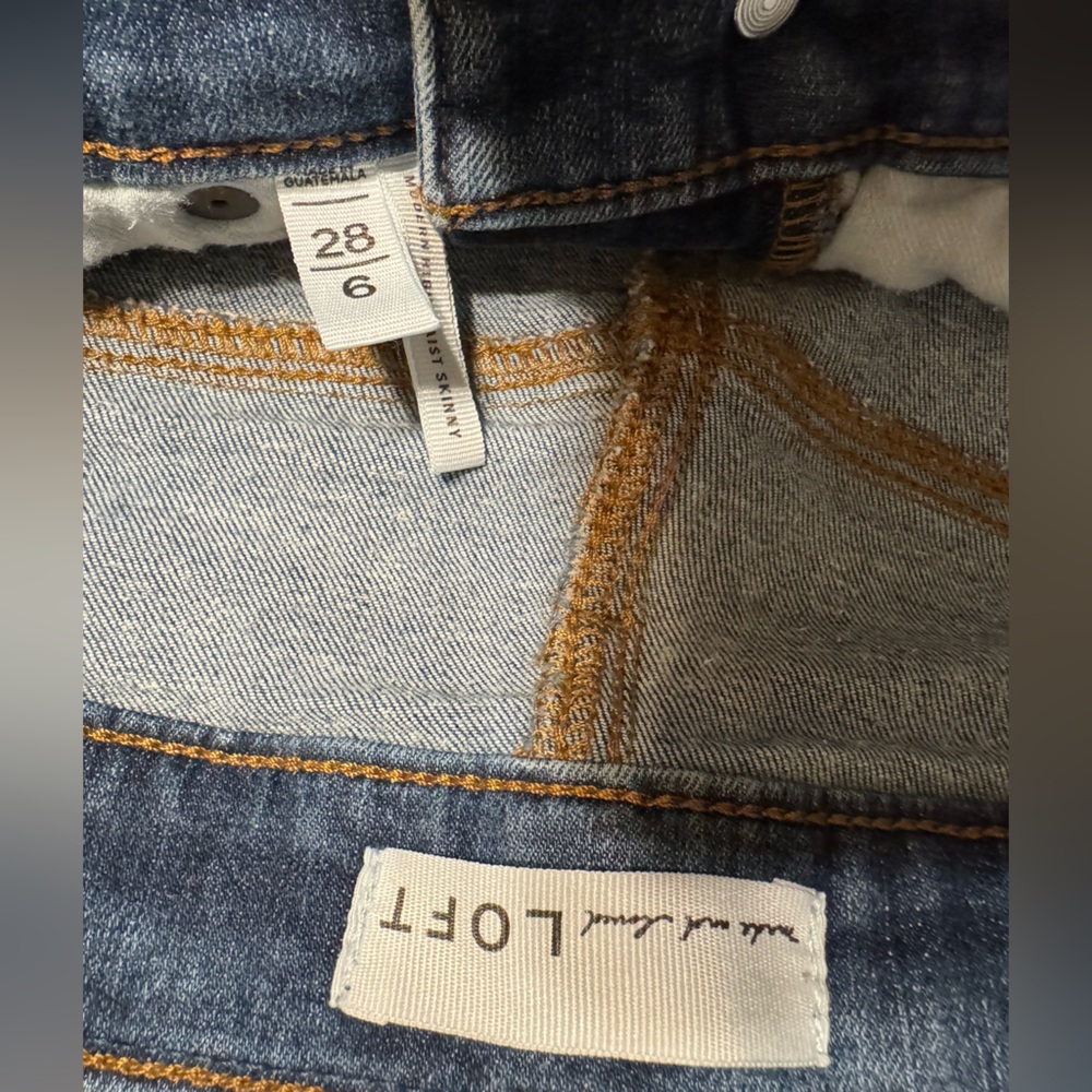 LOFT Modern High Rise Skinny Dark Blue Indigo Jeans - Picture 7 of 7